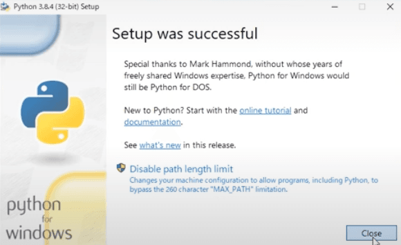 インストール完了画面