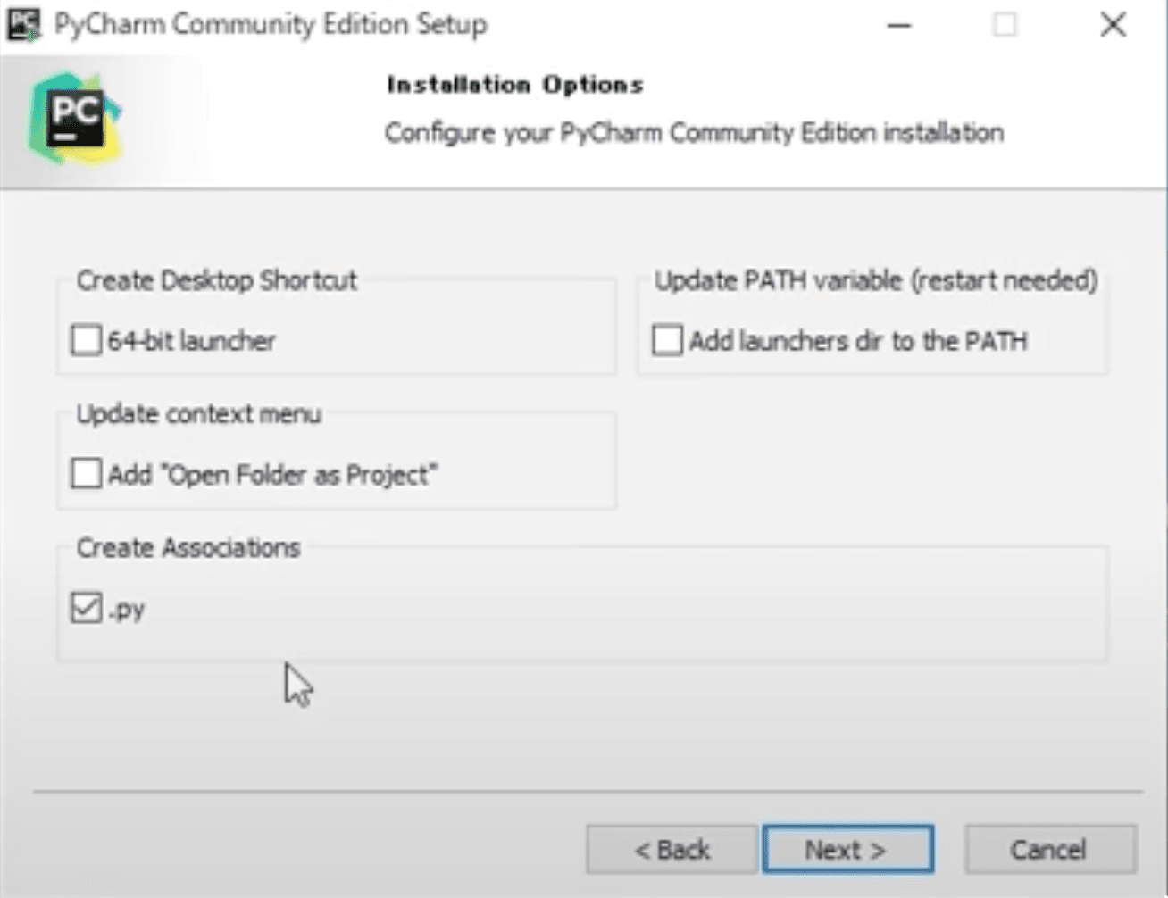 PyCharmインストール設定
